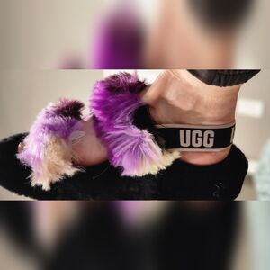 UGG Oh YEAH Fuzzy Multicolor Slippers